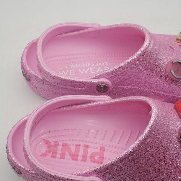 New Crocs Mean Girls Classic Clogs Sandals Pink Glitter Men's 12 Women's 14 - Picture 8 of 13